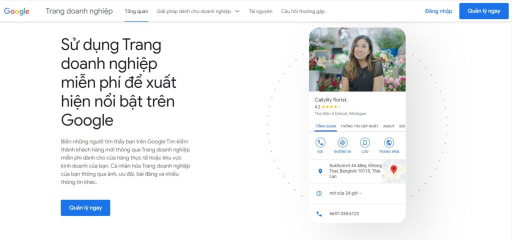 Giao diện Google My Business